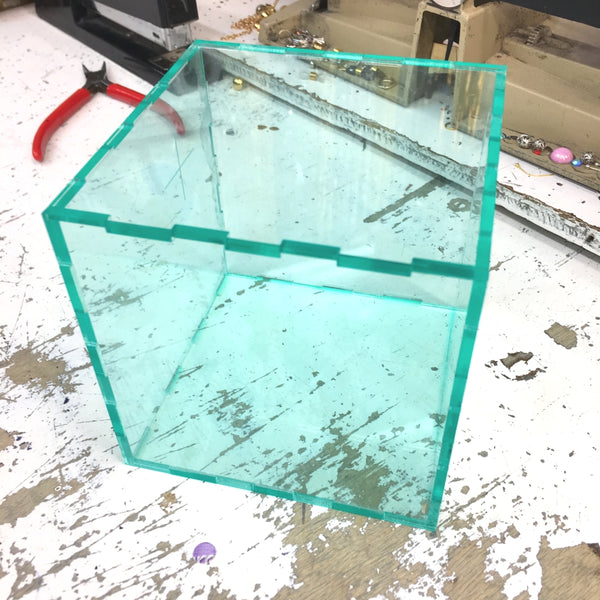 Green Edge Glass Effect Acrylic Sheet, Cut To Size